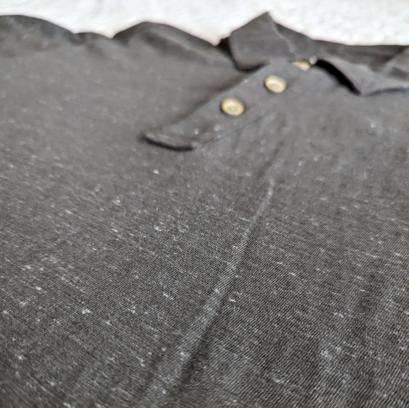 Rowm Dillards Men Slub Polo Shirt Dark Gray Medium - Picture 4 of 4